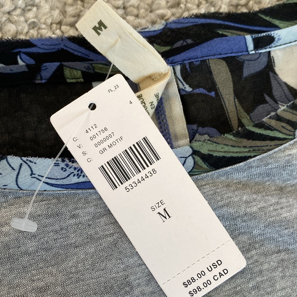 Anthropologie top sheer sleeves /jersey size Medium - Picture 8 of 10